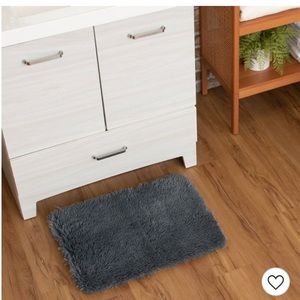 NWT- Room Essentials Shag Foam Bath Rug Dark Dray